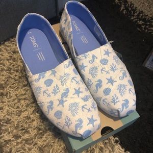 Toms womens alpargata woven seahorses/seashells